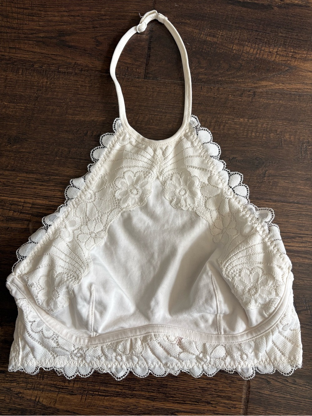 Colsie Cream Lace Halter Bralette